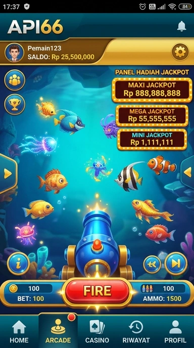 Tampilan utama aplikasi api66 yang user-friendly.